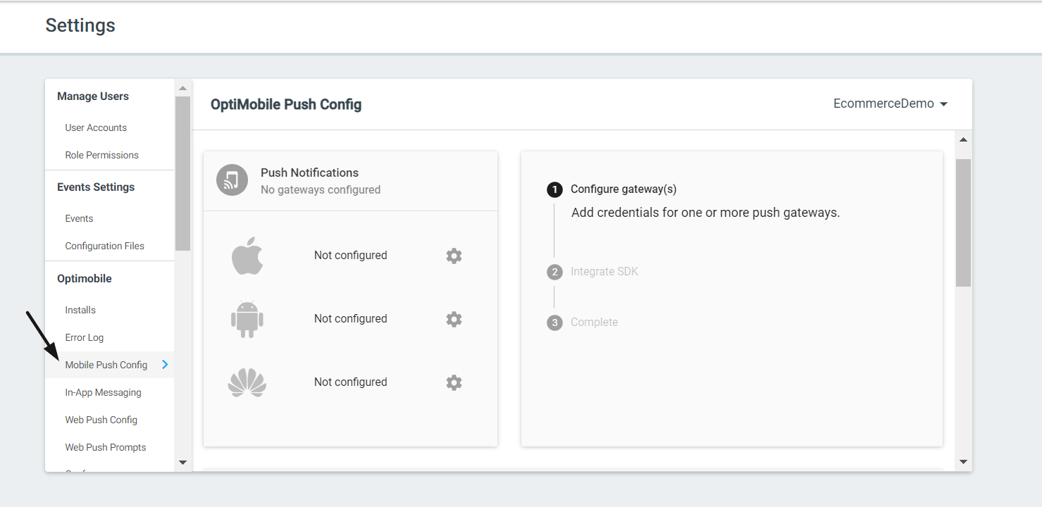 Mobile Push Configuration